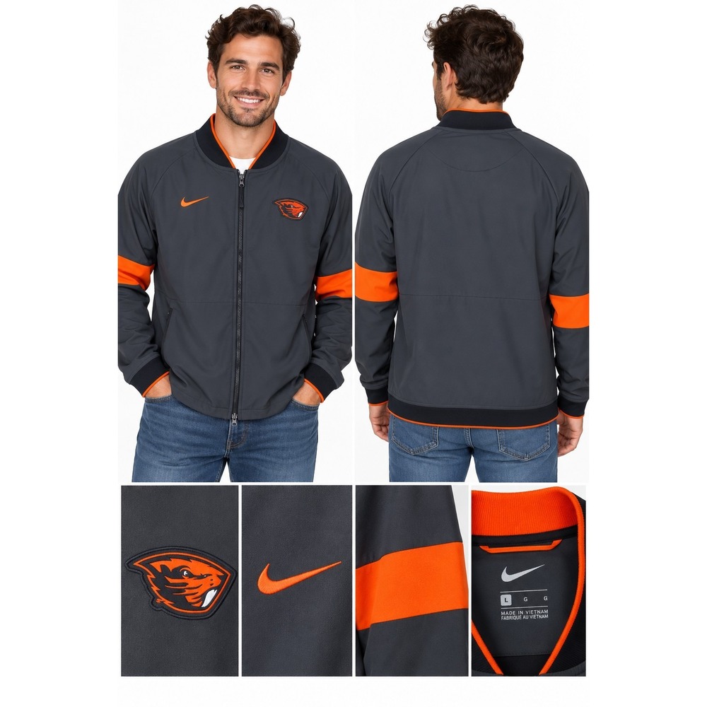 Men's Nike Dri-Fit Oregon State Beavers Black Sideline Full Zip Field Jacket XL